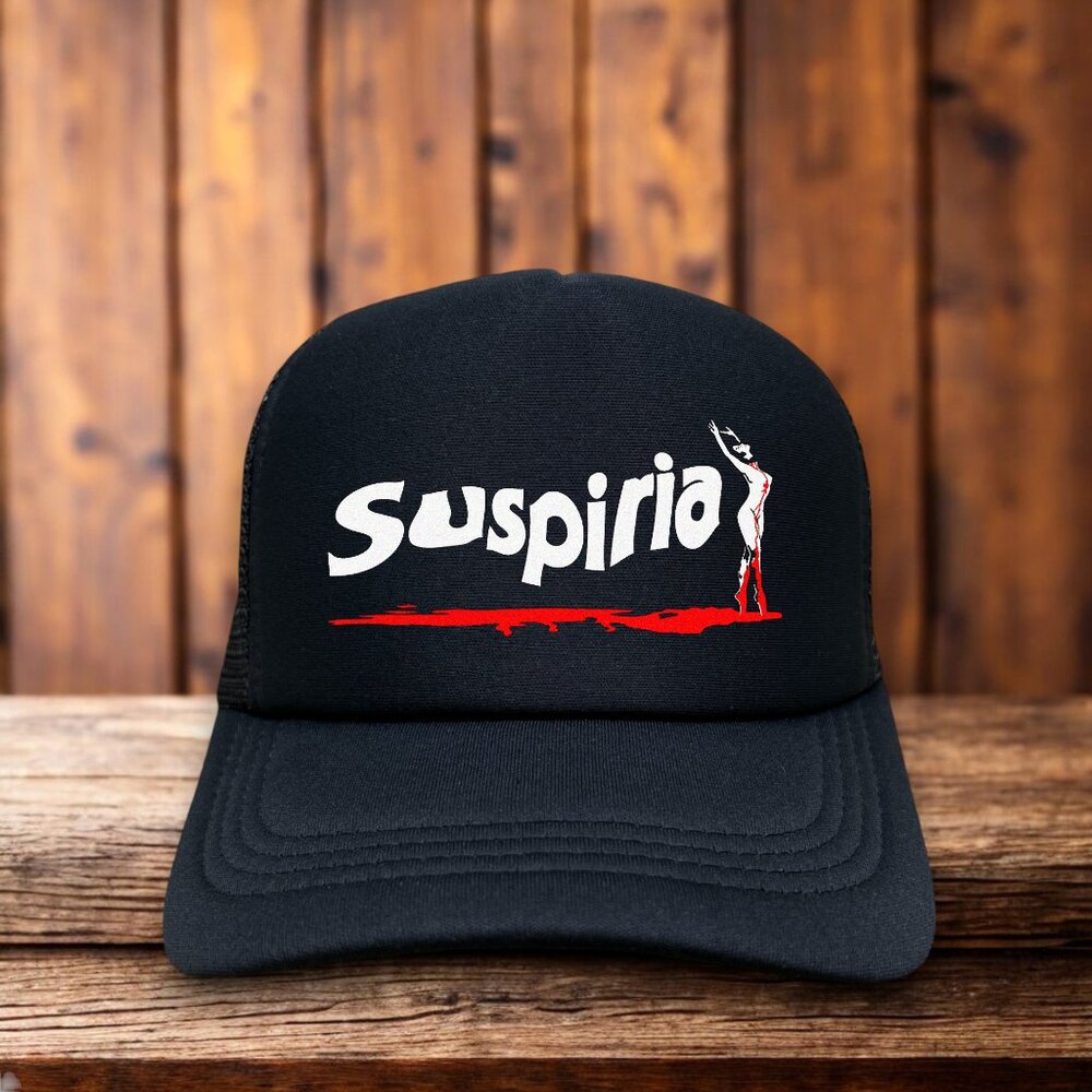 Suspiria Mens Trucker Hat Black Snapback 70s Cult Horror Movie Baseball Cap